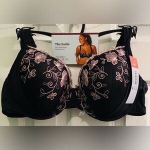 Adored by Adore Me Floral Embroidery and Mesh Sadie Push Up Bra size 40C